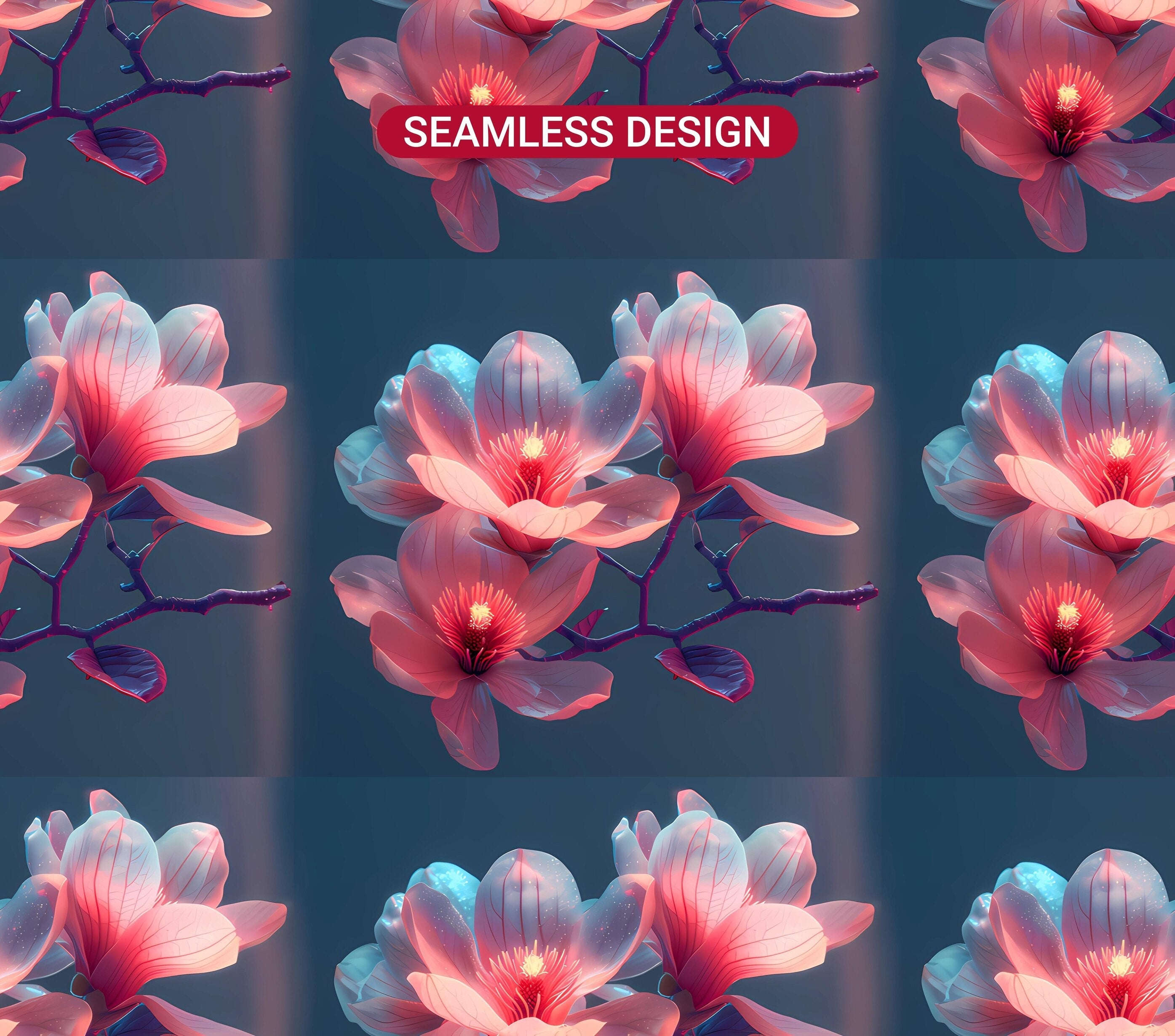Neon Flowers Tumbler Wrap - CraftNest - Digital Crafting and Art