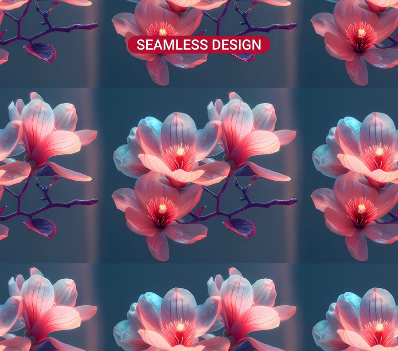 Neon Flowers Tumbler Wrap - CraftNest - Digital Crafting and Art