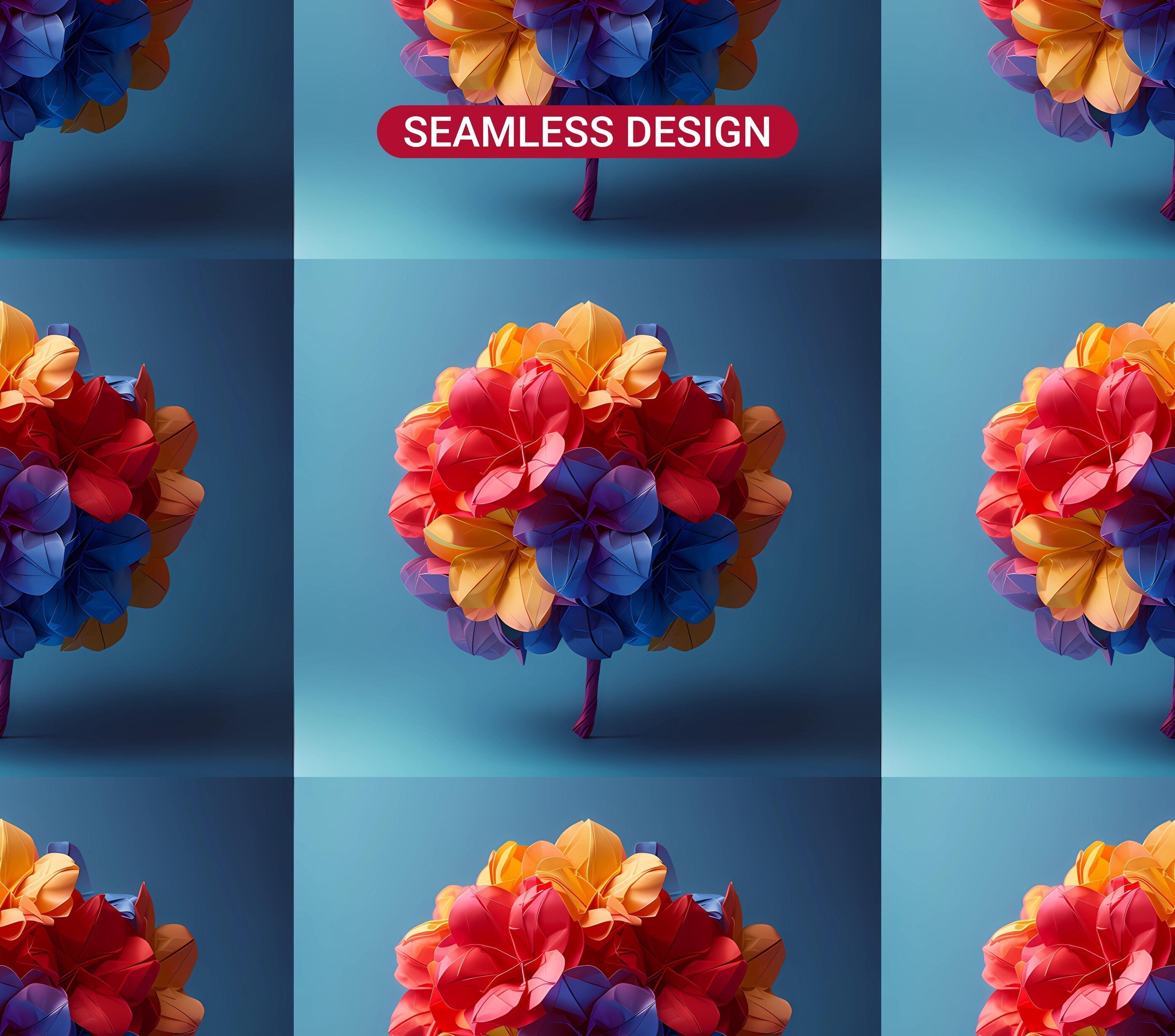 Origami Flowers Tumbler Wrap - CraftNest - Digital Crafting and Art