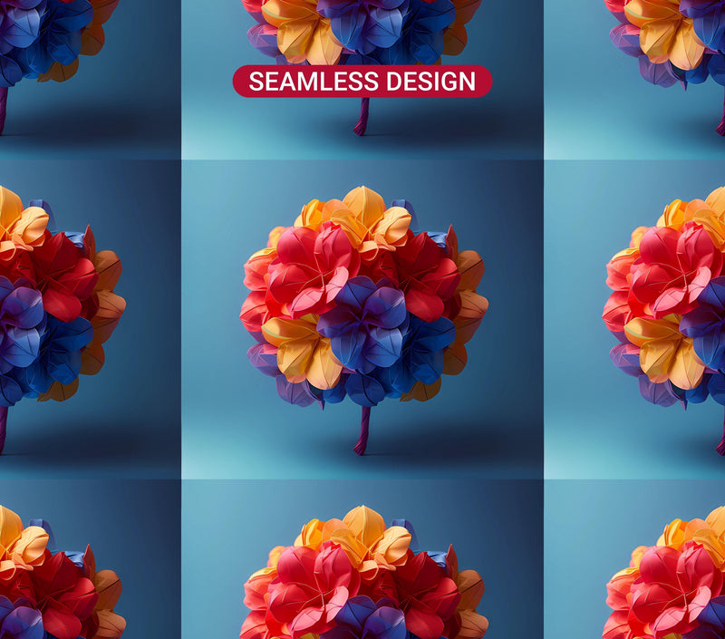 Origami Flowers Tumbler Wrap - CraftNest - Digital Crafting and Art