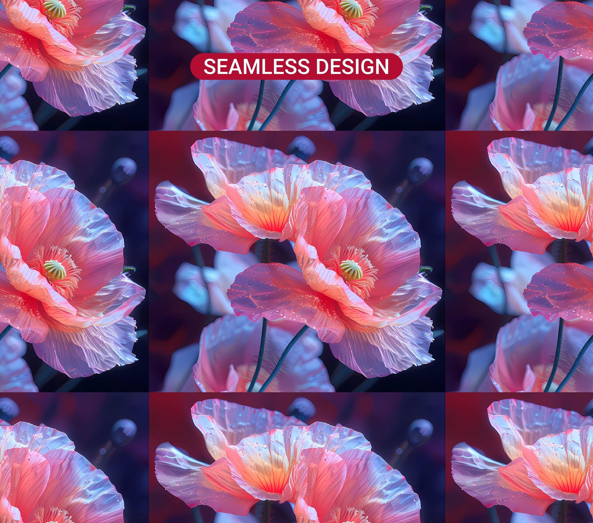Poppies Flowers Tumbler Wrap - CraftNest - Digital Crafting and Art