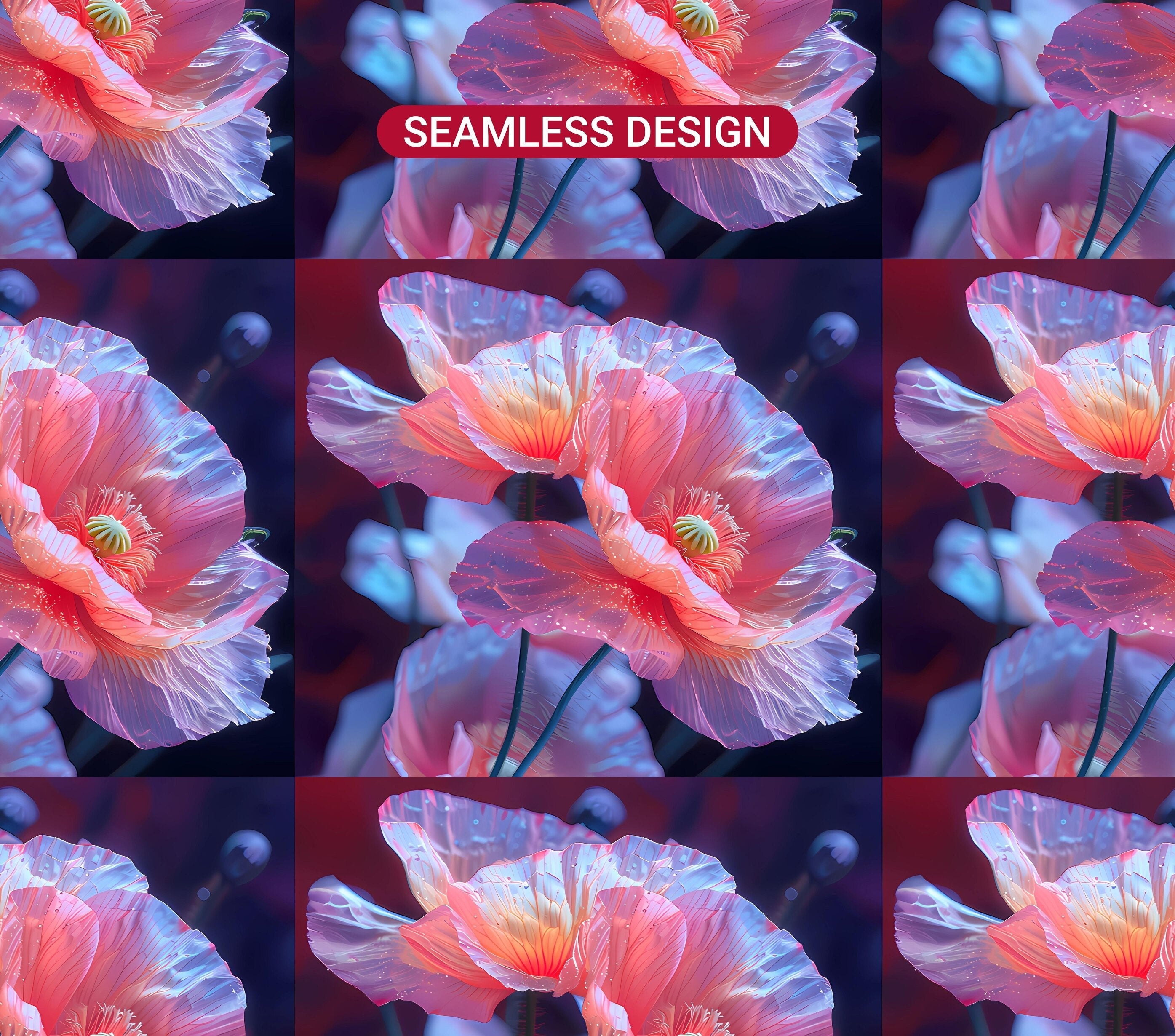 Poppies Flowers Tumbler Wrap - CraftNest - Digital Crafting and Art