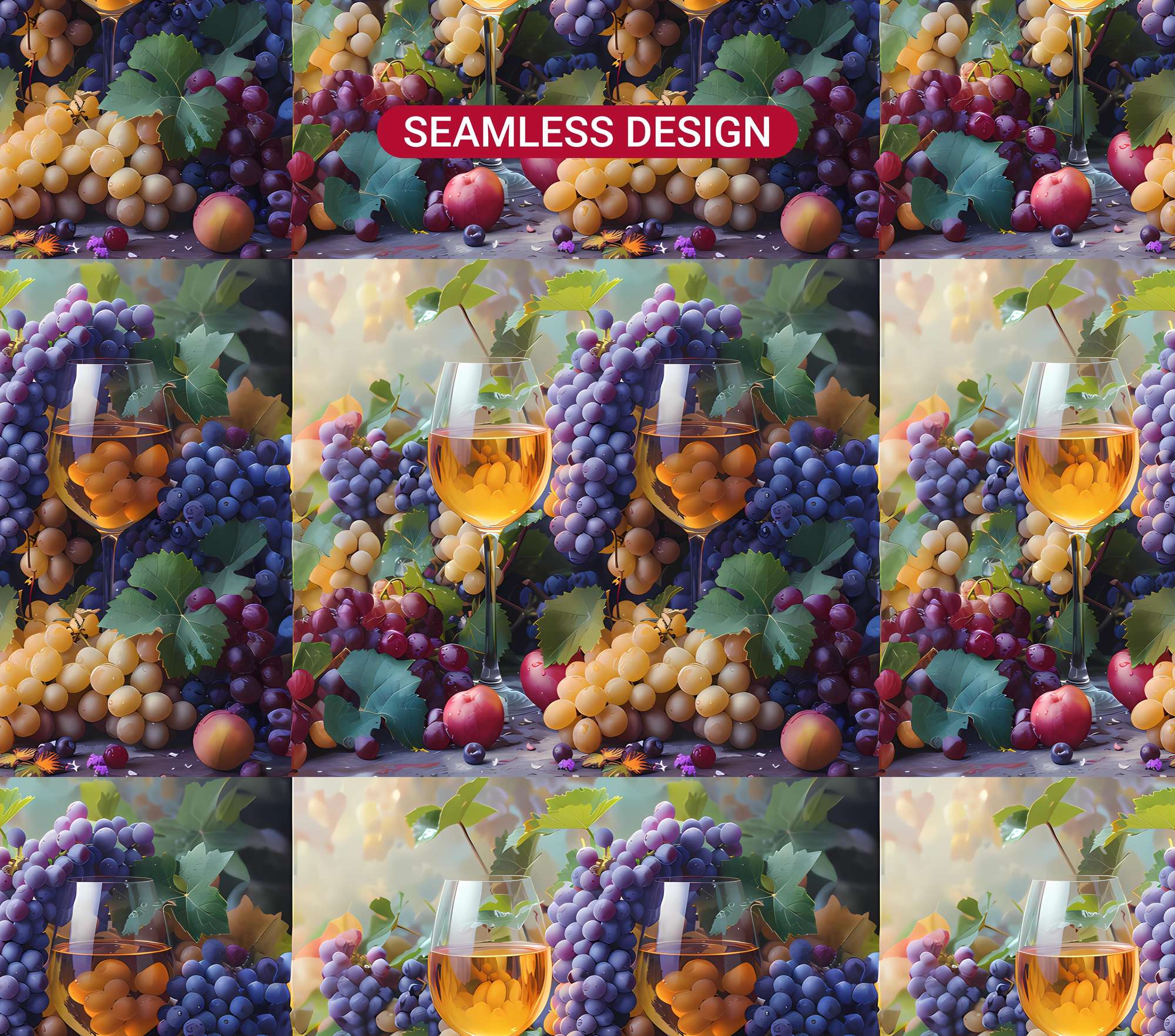 Vineyard Grapes 2 Tumbler Wrap - CraftNest - Digital Crafting and Art