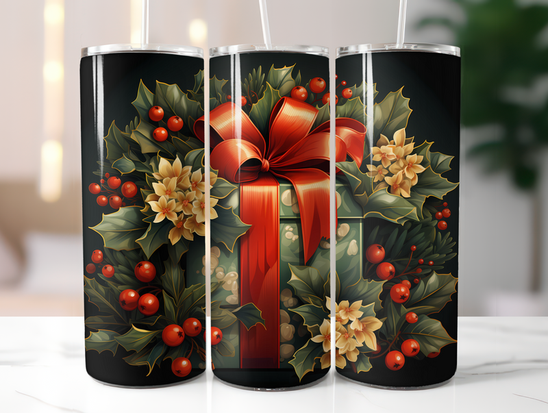 Holly Berries Tumbler Wrap - CraftNest