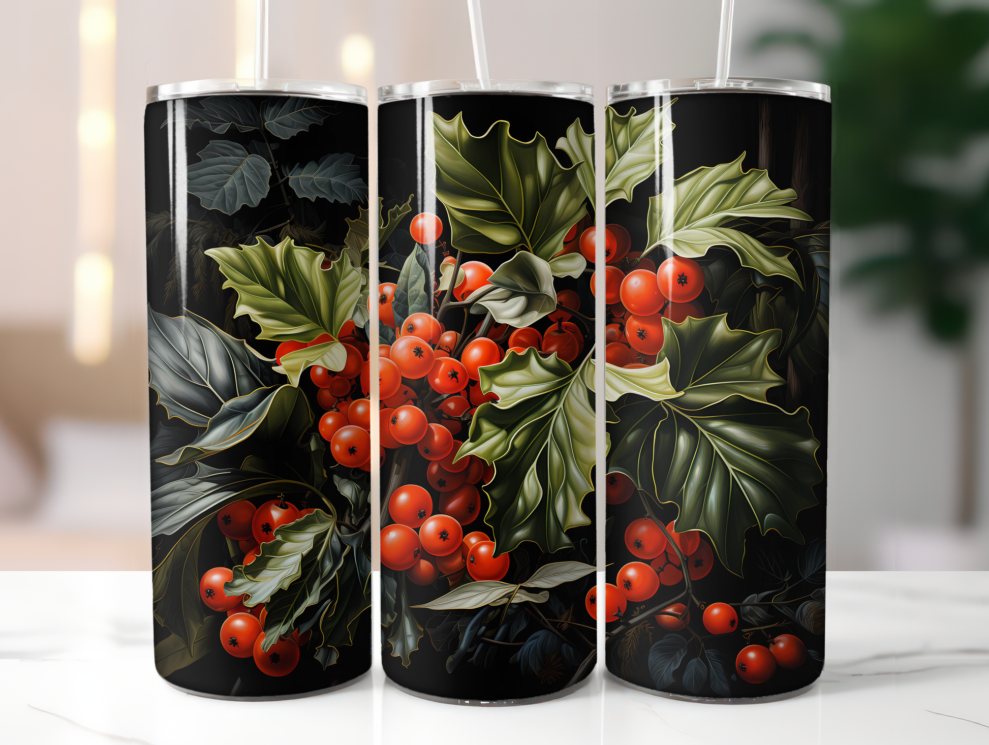 Holly Berries Tumbler Wrap - CraftNest