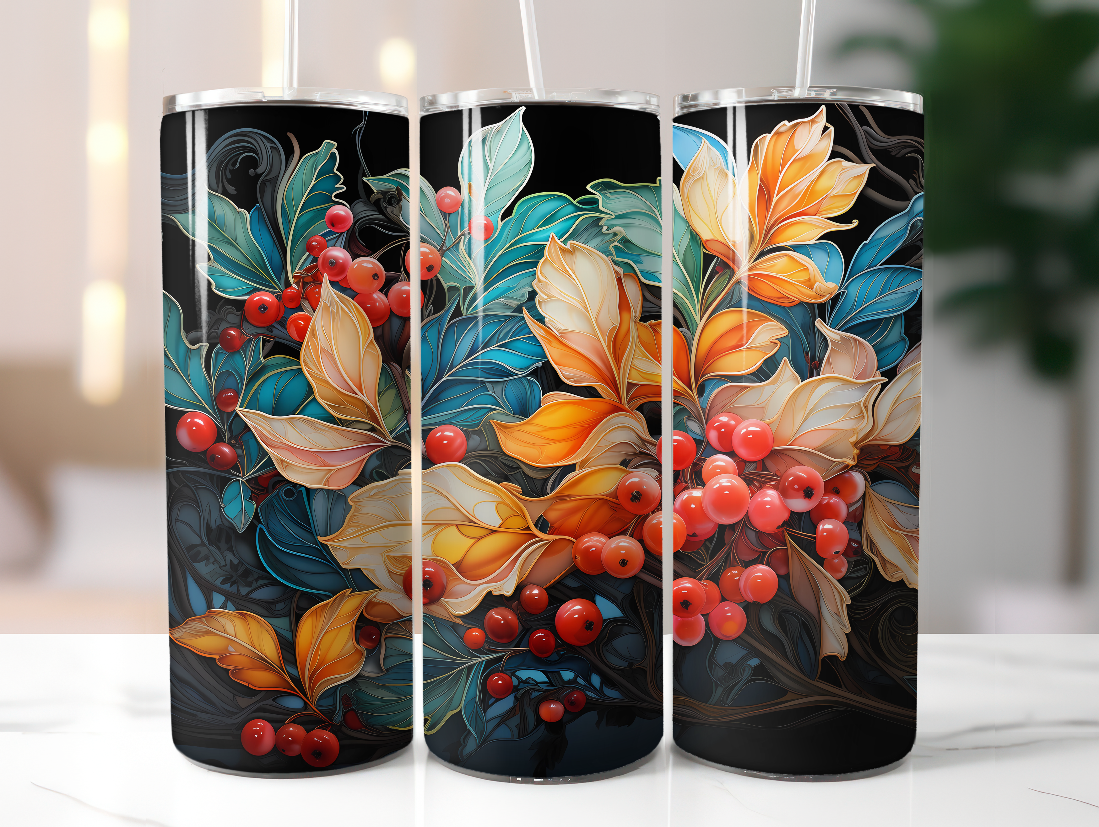 Holly Berries Tumbler Wrap - CraftNest