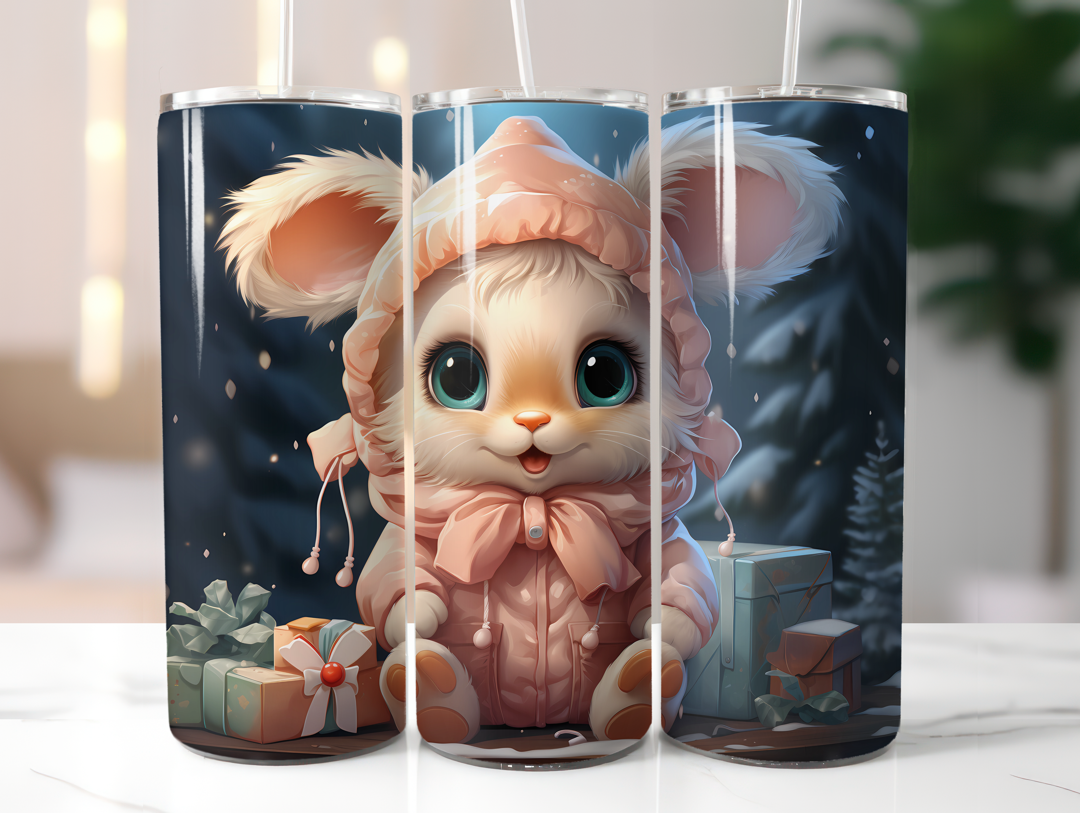 Kawaii Christmas Tumbler Wrap - CraftNest