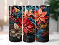 Christmas Poinsettias Tumbler Wrap - CraftNest