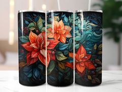 Christmas Poinsettias Tumbler Wrap - CraftNest