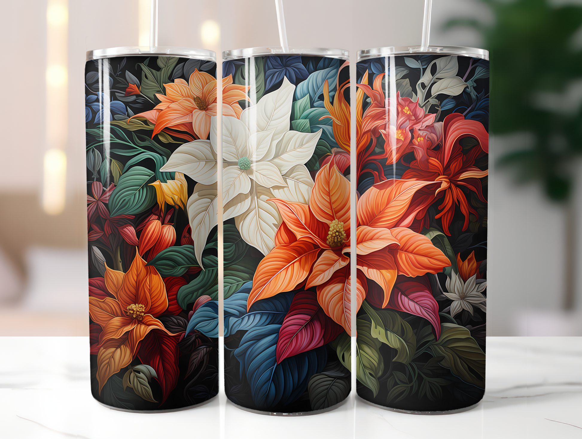 Christmas Poinsettias Tumbler Wrap - CraftNest