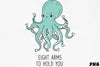 Teal Octopus Heart Suckers Clipart Bundle