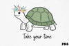 Cute Turtle Flowers Clipart Bundle