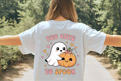 Too Cute To Spook Ghost & Pumpkin Clipart Bundle - CraftNest - Digital Crafting and Art