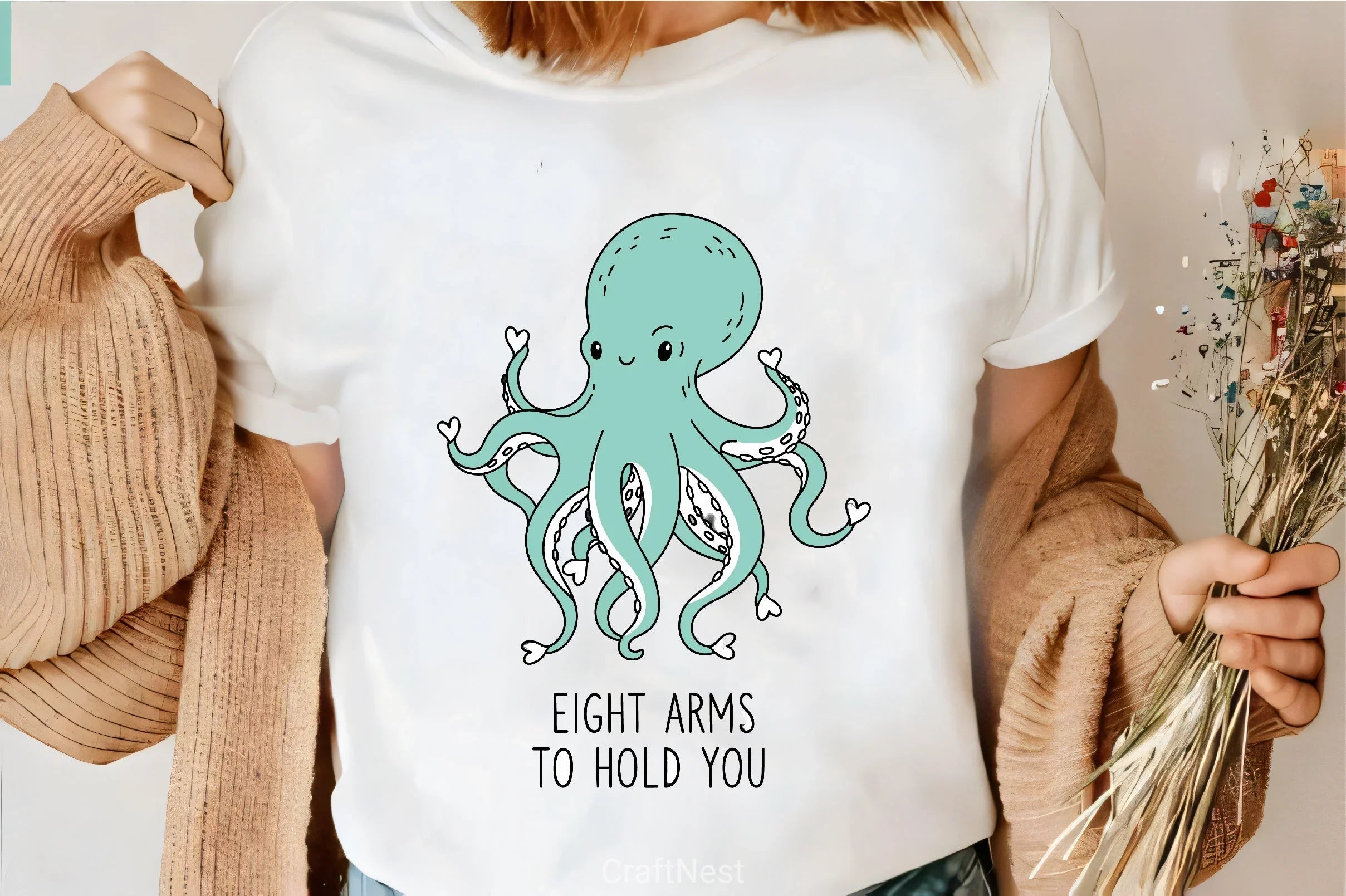 Teal Octopus Heart Suckers Clipart Bundle - CraftNest - Digital Crafting and Art