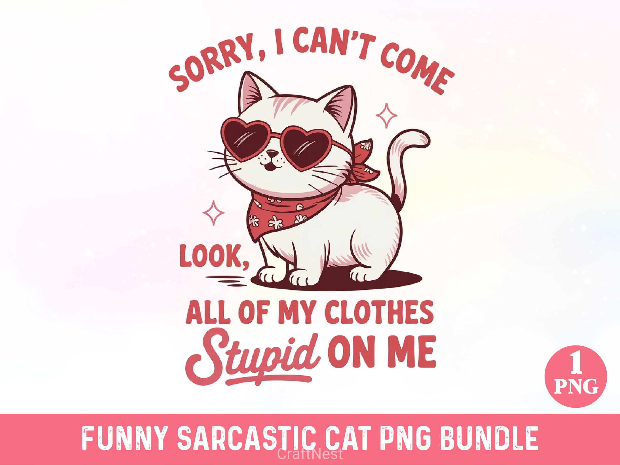 Funny Sarcastic Cat Clipart Bundle 7