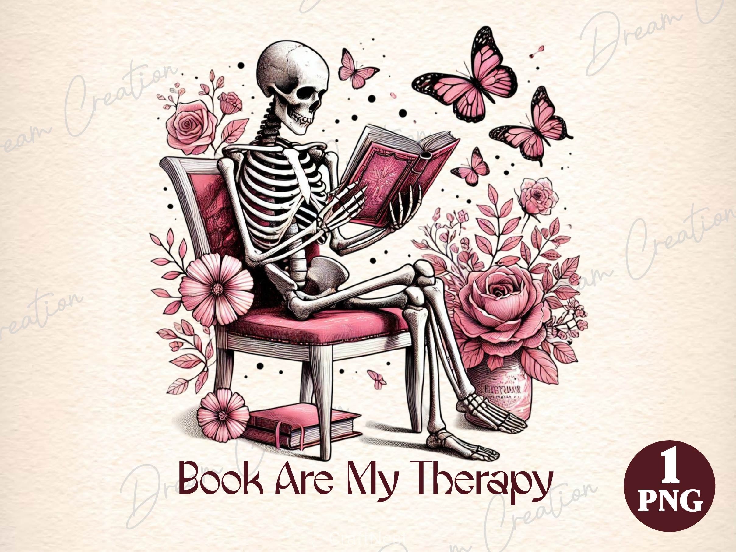 Books Are My Therapy Funny Book Lover Clipart Bundle 3