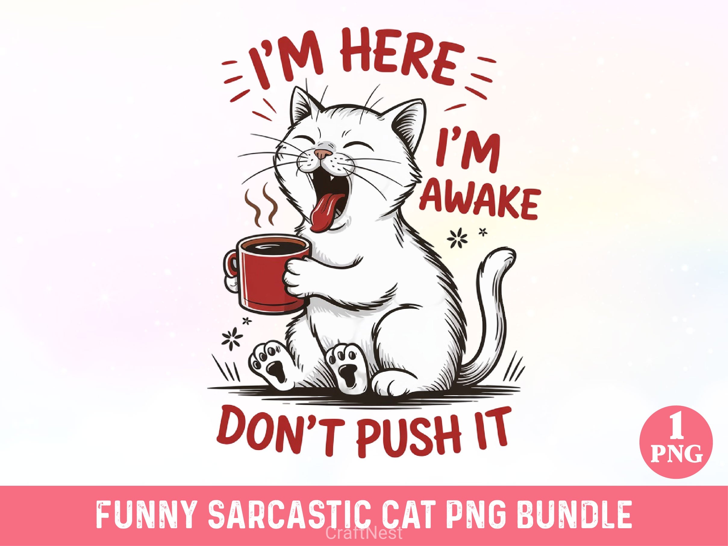 Funny Sarcastic Cat Clipart Bundle 8