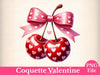 Cherry Love Pink Coquette Valentine Clipart Bundle