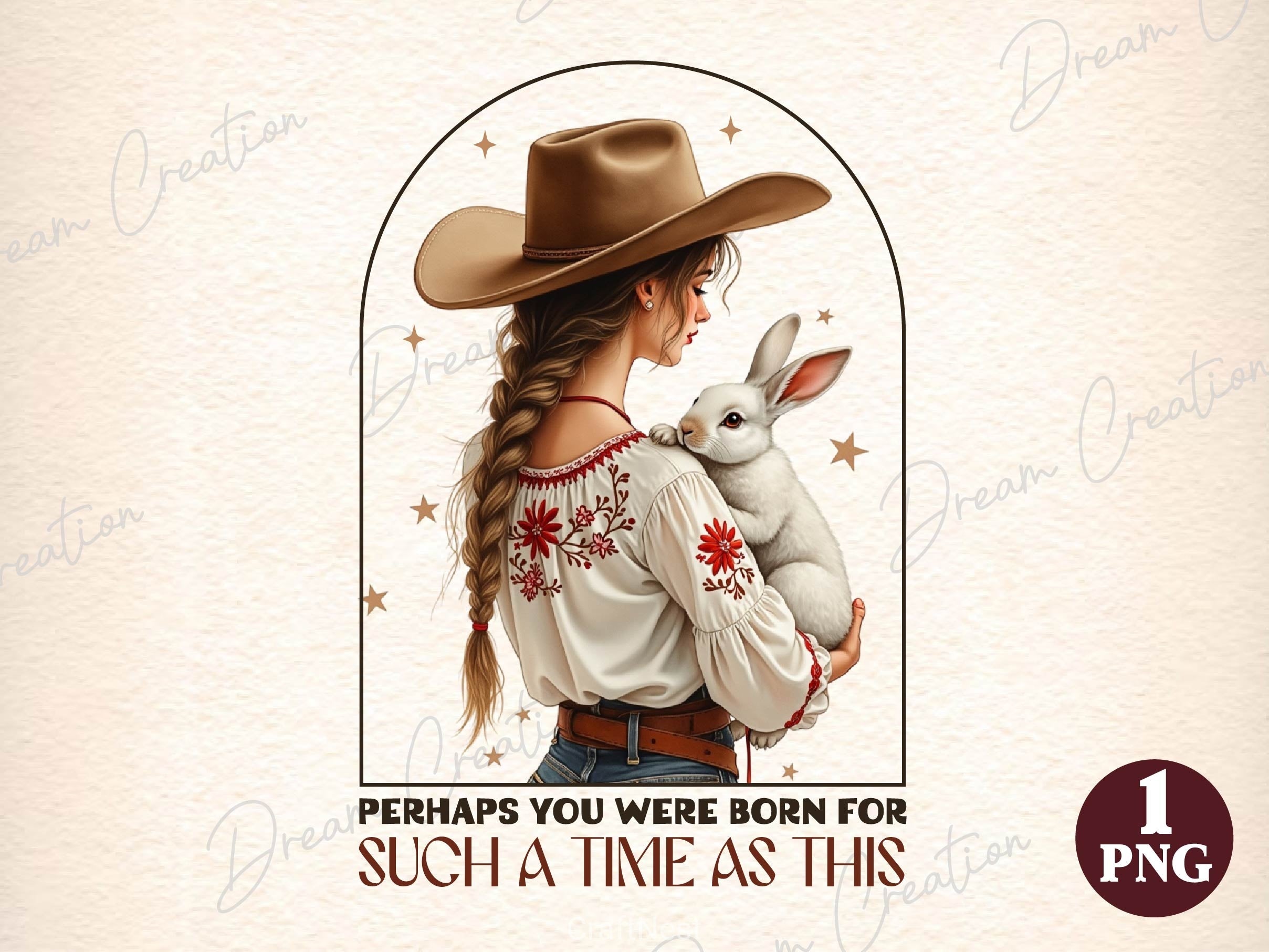 Vintage Cowgirl Retro Easter Clipart Bundle