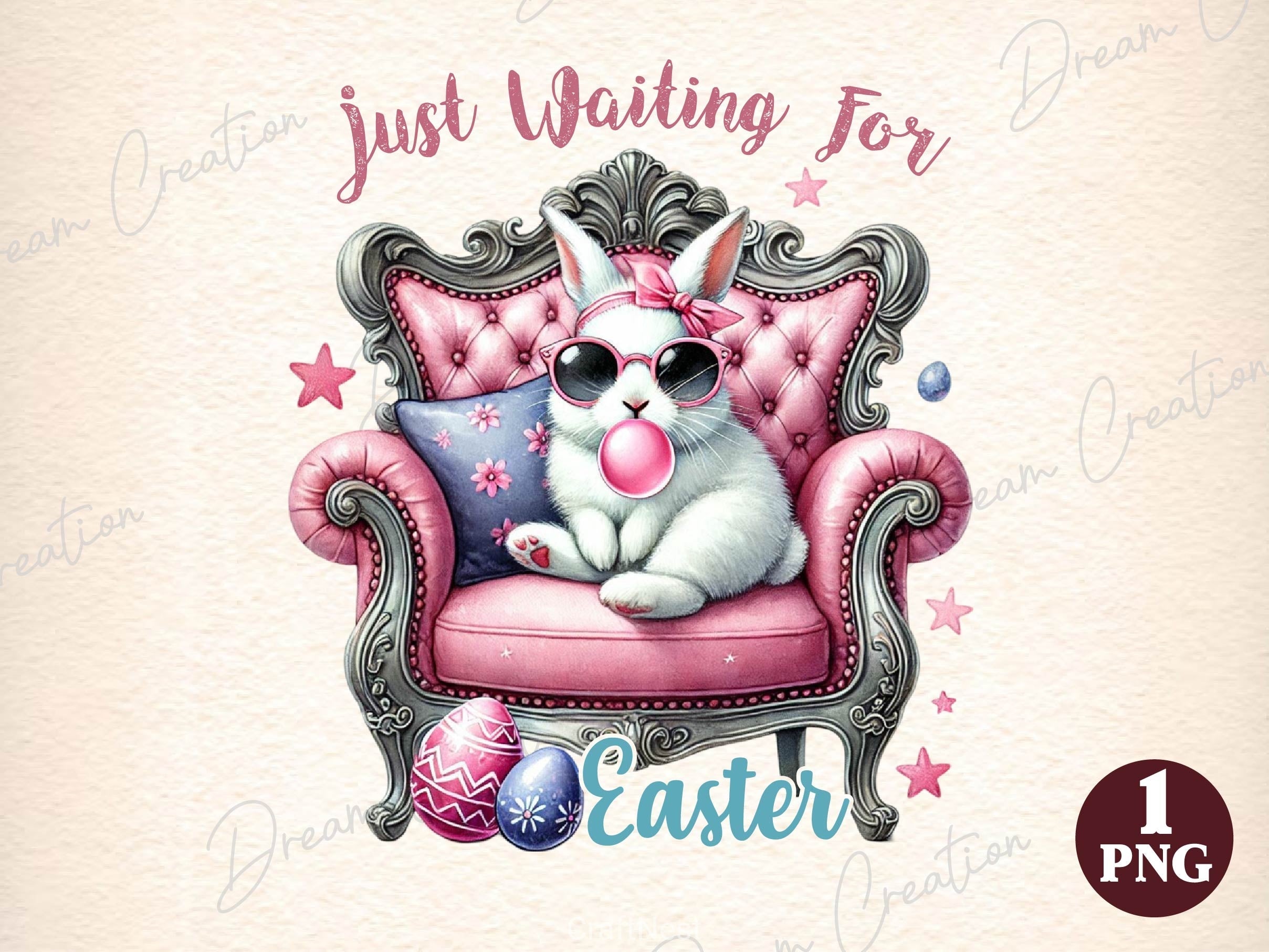 Just Waiting For Easter Easter Bunny Clipart Bundle