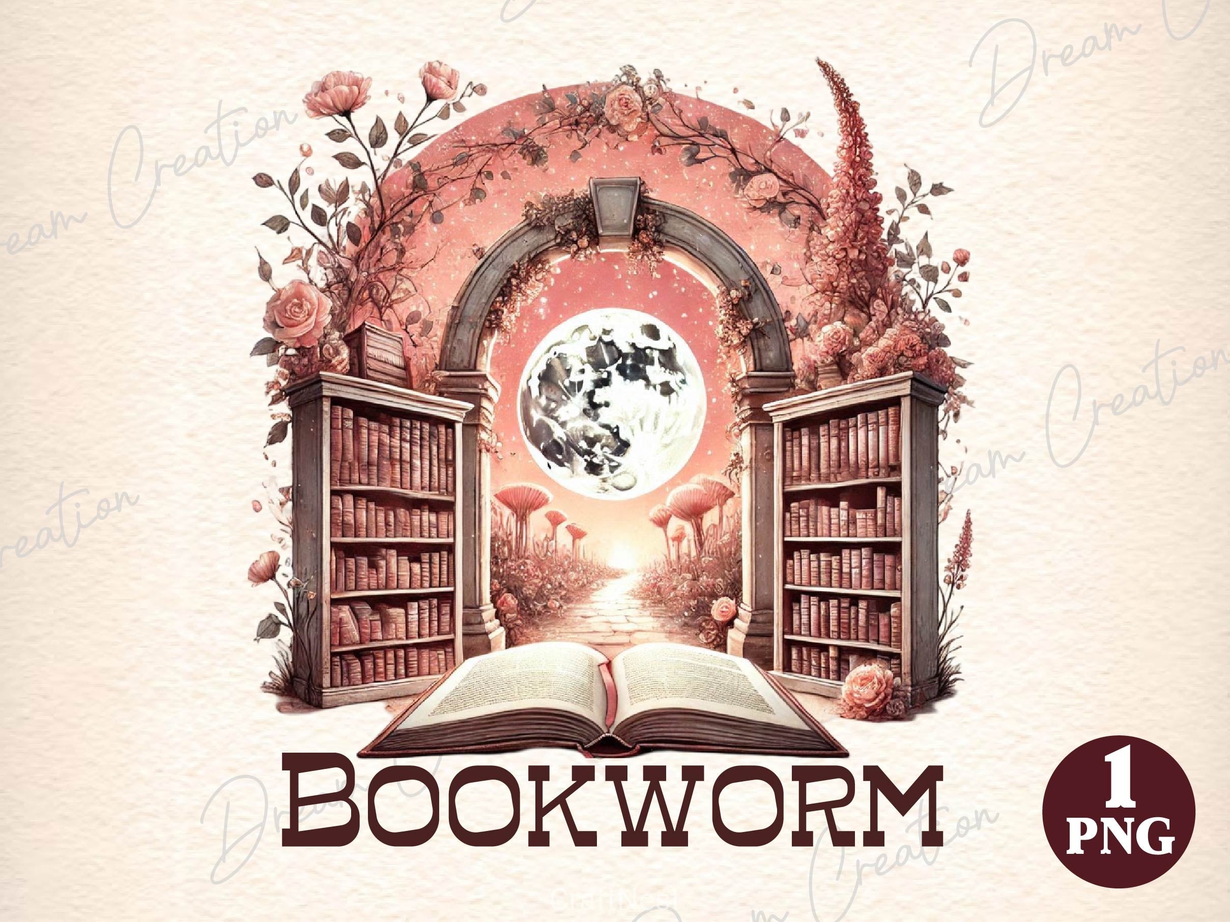 Bookworm Funny Book Lover Clipart Bundle 2