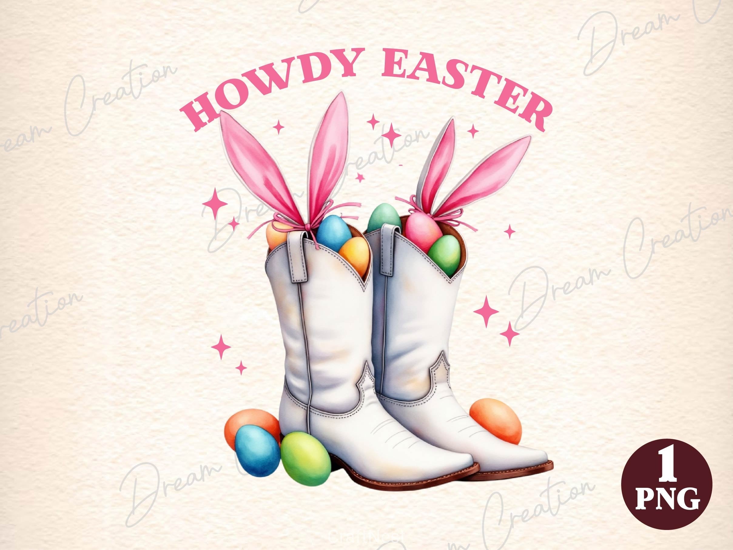 Howdy Easter Western Easter Bunny Clipart Bundle 1