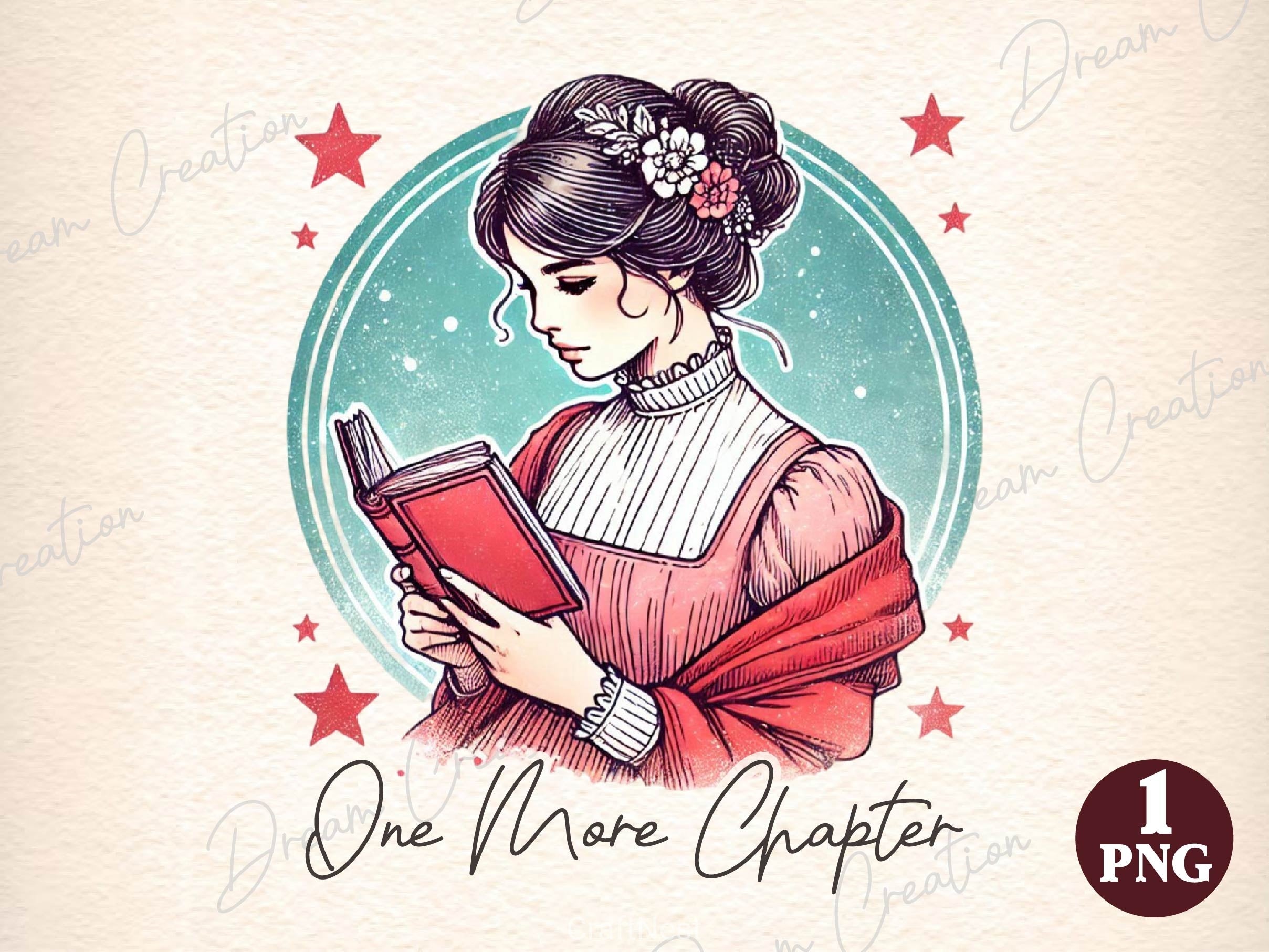 One More Chapter Funny Book Lover Clipart Bundle 2