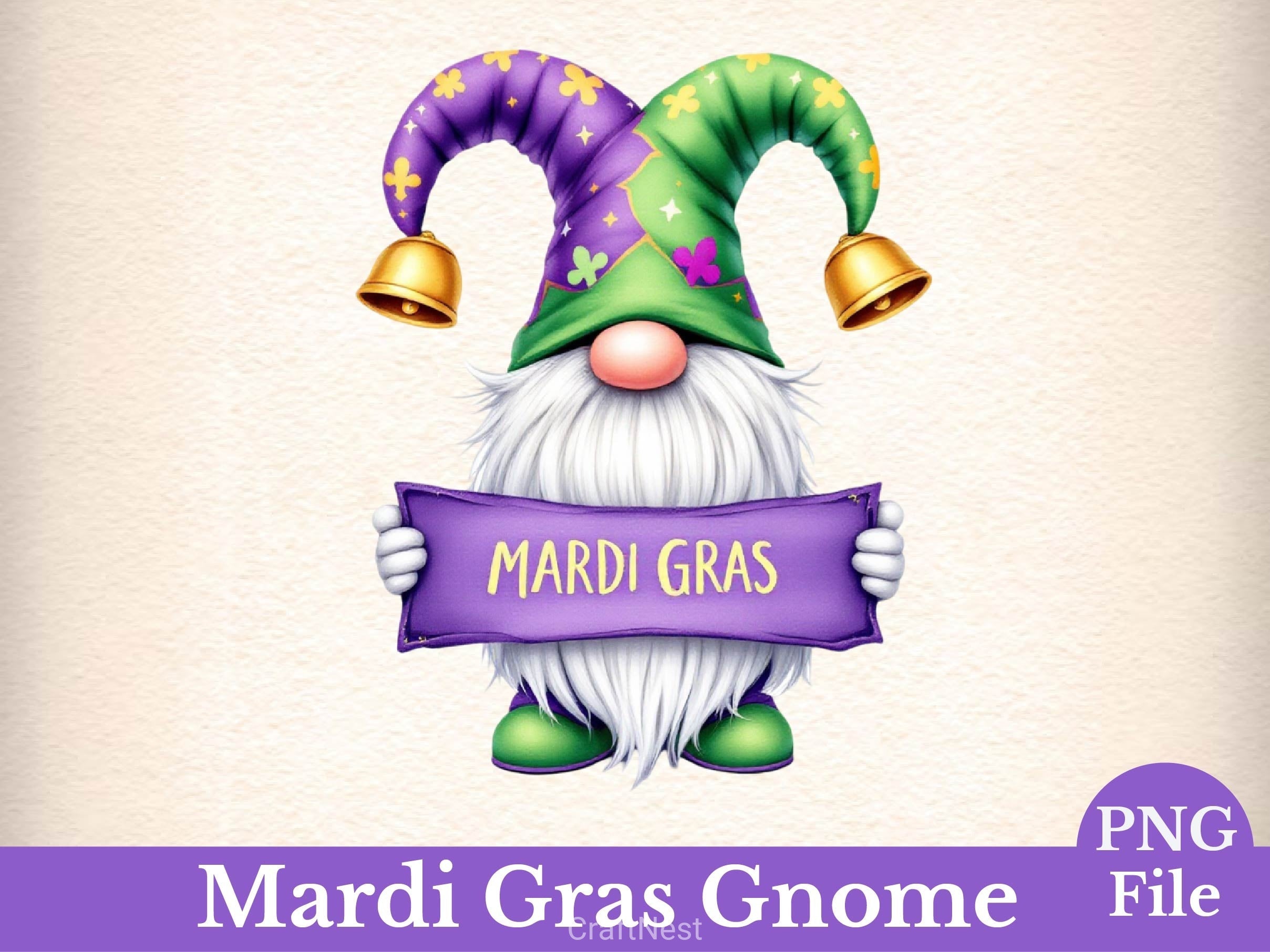 Mardi Gras Gnome Clipart Bundle 4