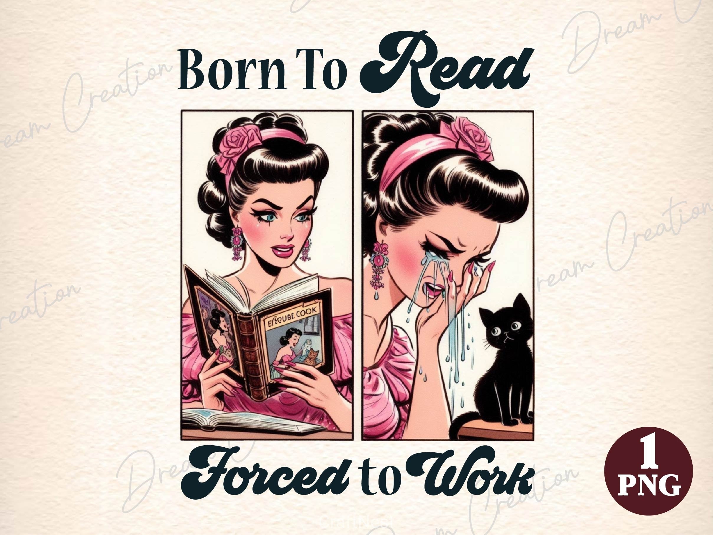 Born To Read Forced To Work Clipart Bundle 2