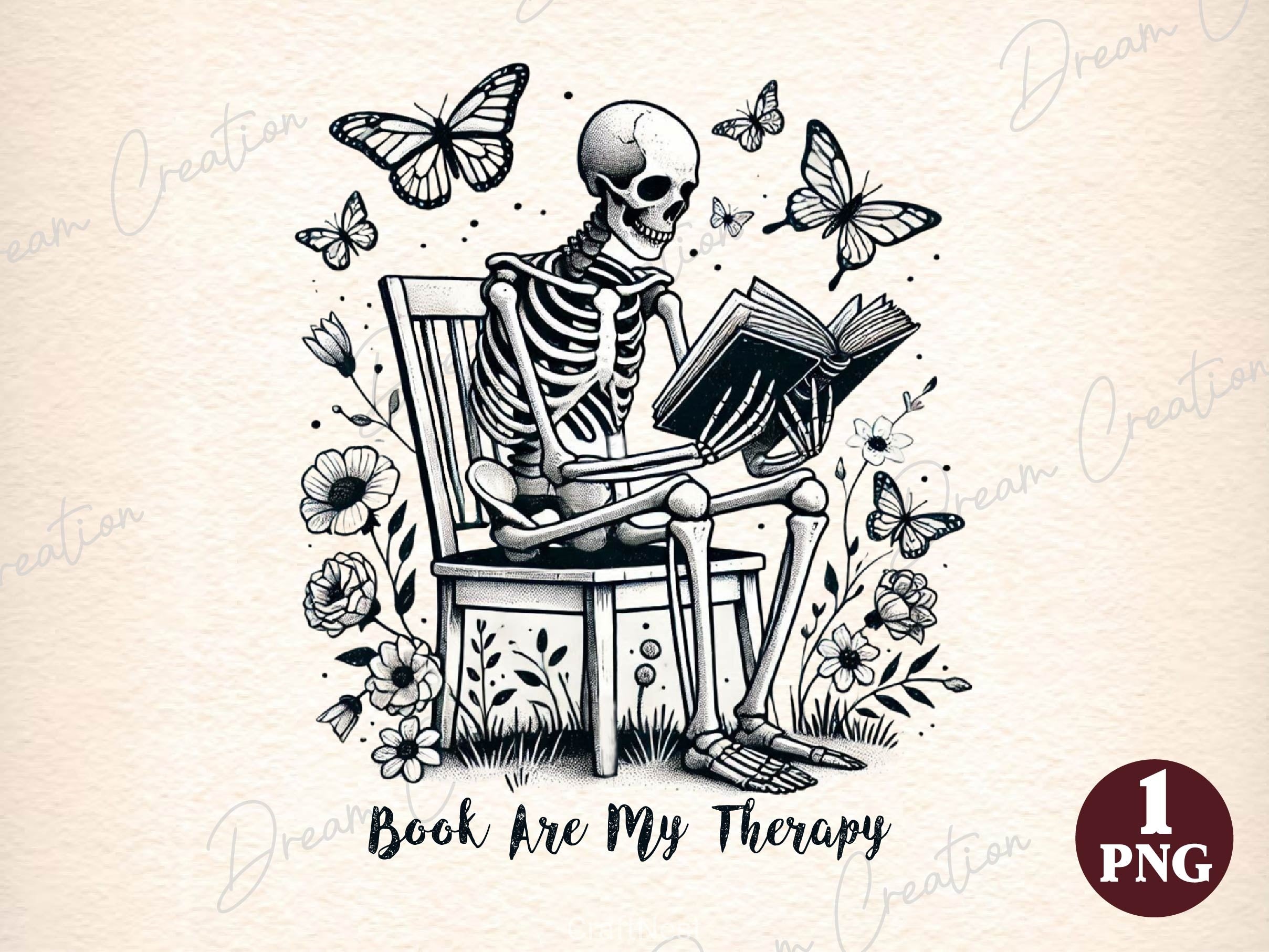 Books Are My Therapy Funny Book Lover Clipart Bundle
