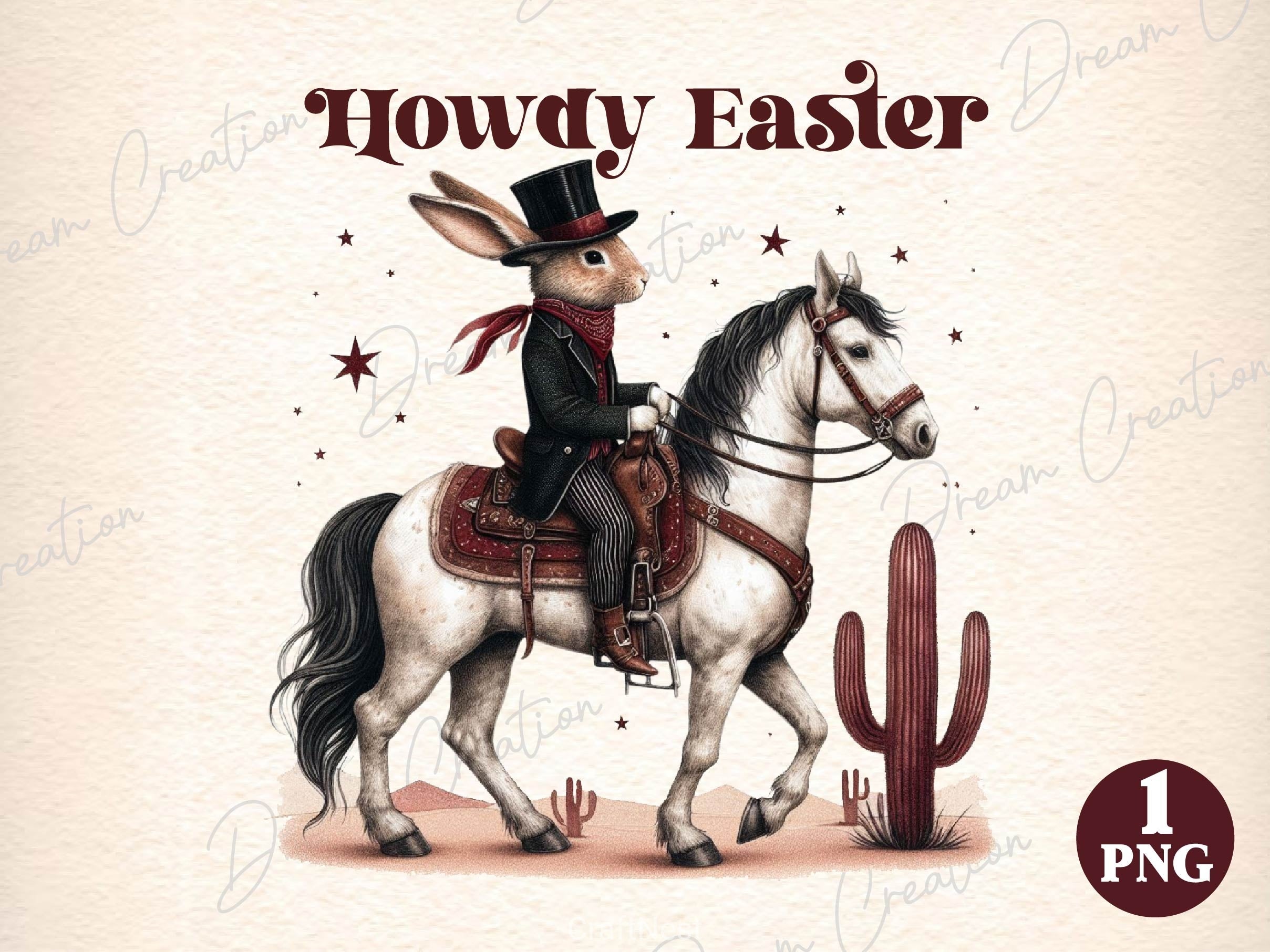 Howdy Easter Western Easter Bunny Clipart Bundle 2