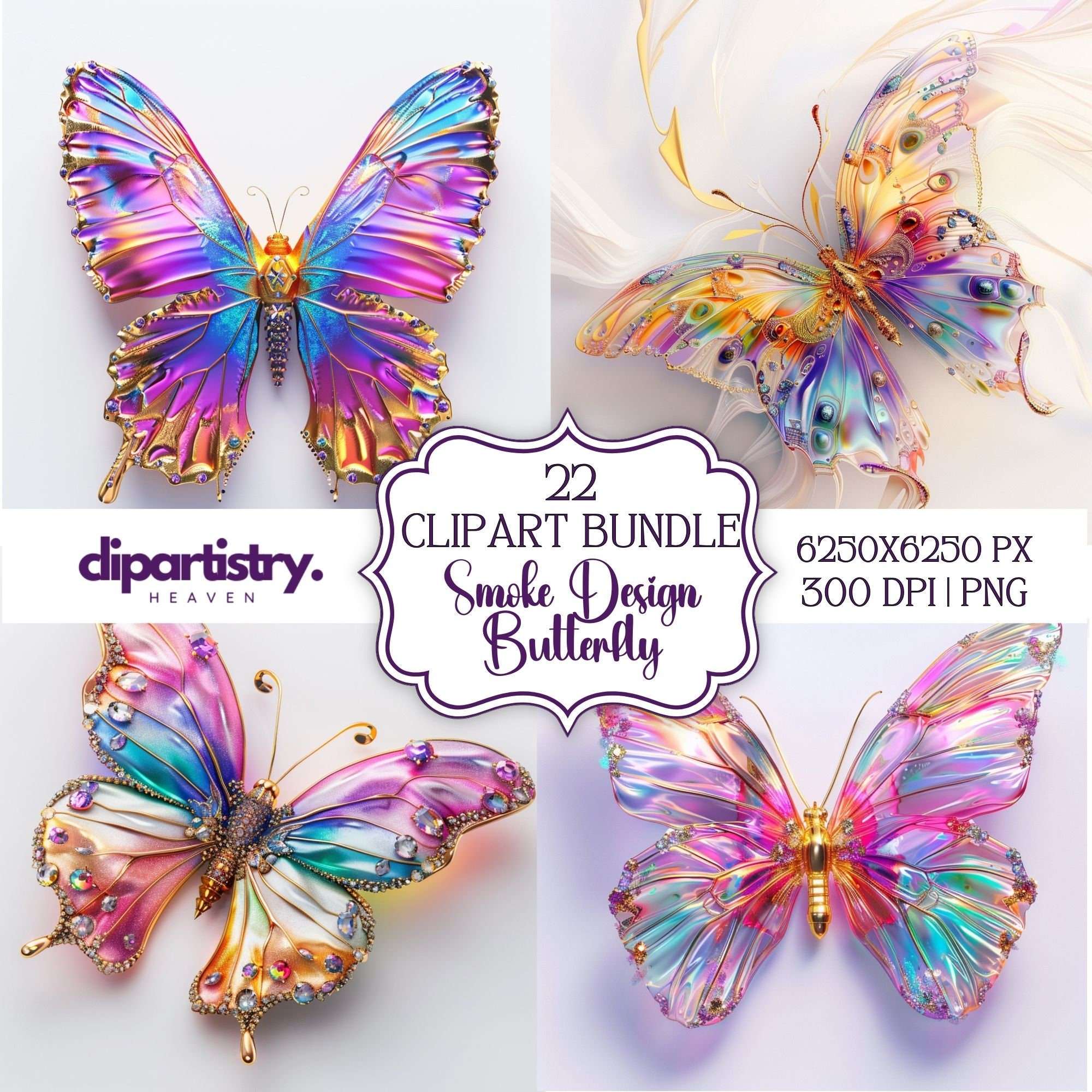 Smoke Design Butterfly Clipart - CraftNest - Digital Crafting and Art