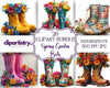 Spring Garden Boots Flowers Clipart