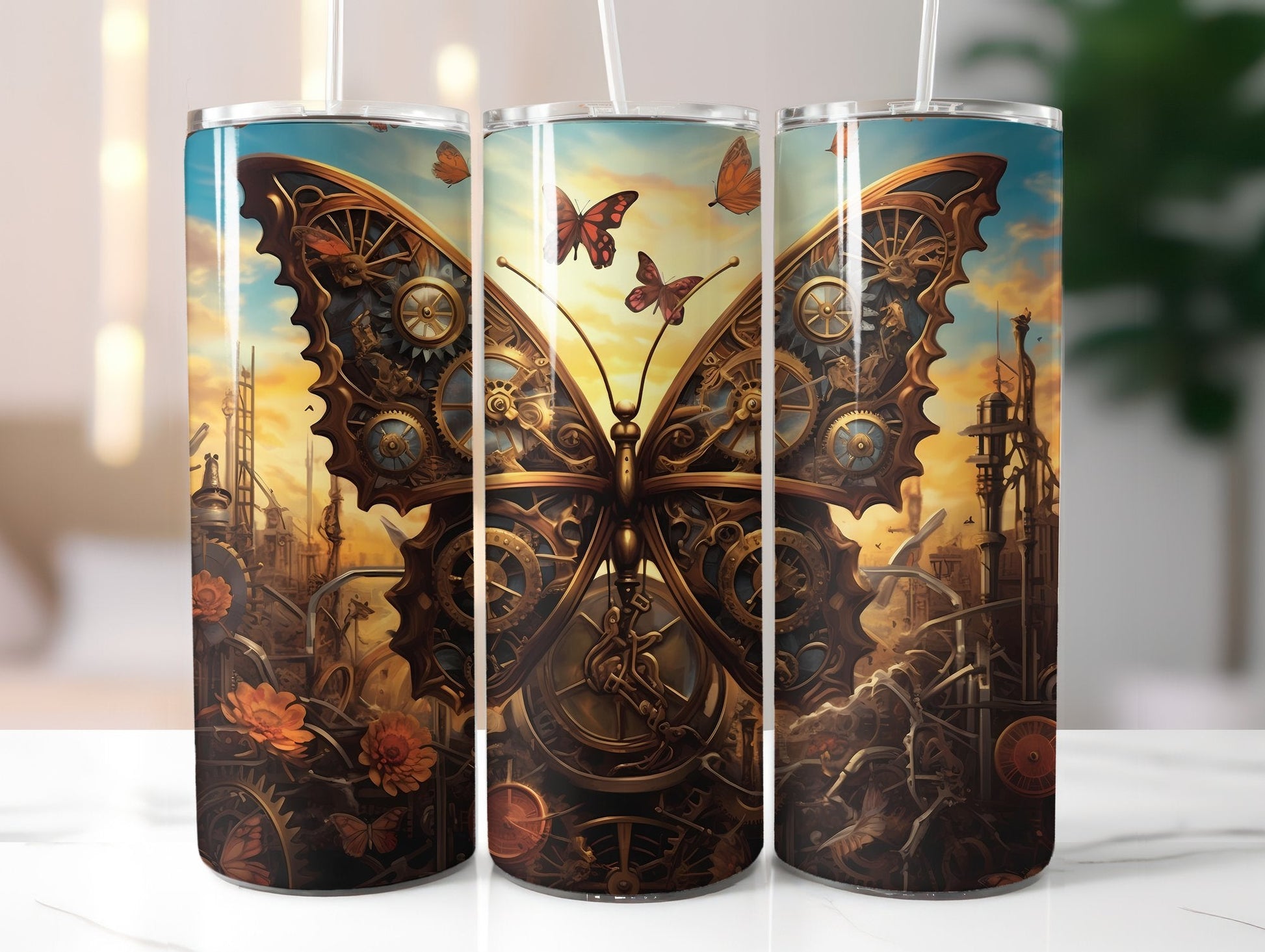 Steampunk Butterfly Tumbler Wrap - CraftNest