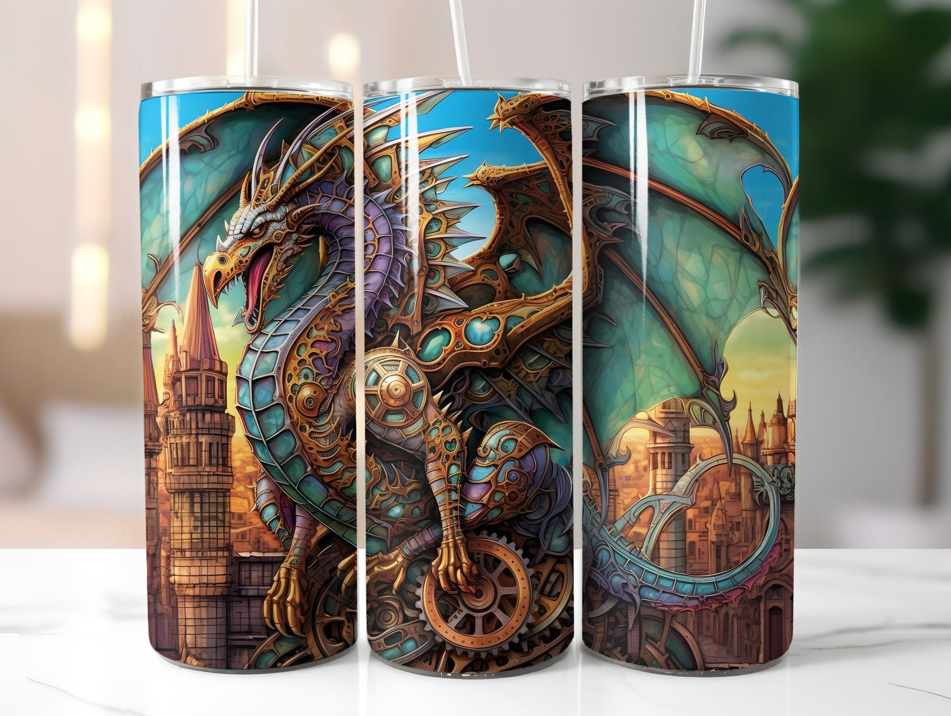 Steampunk Dragons Tumbler Wrap - CraftNest