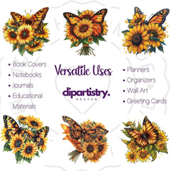 Sunflower Bouquet Butterfly Flowers Clipart - CraftNest - Digital Crafting and Art