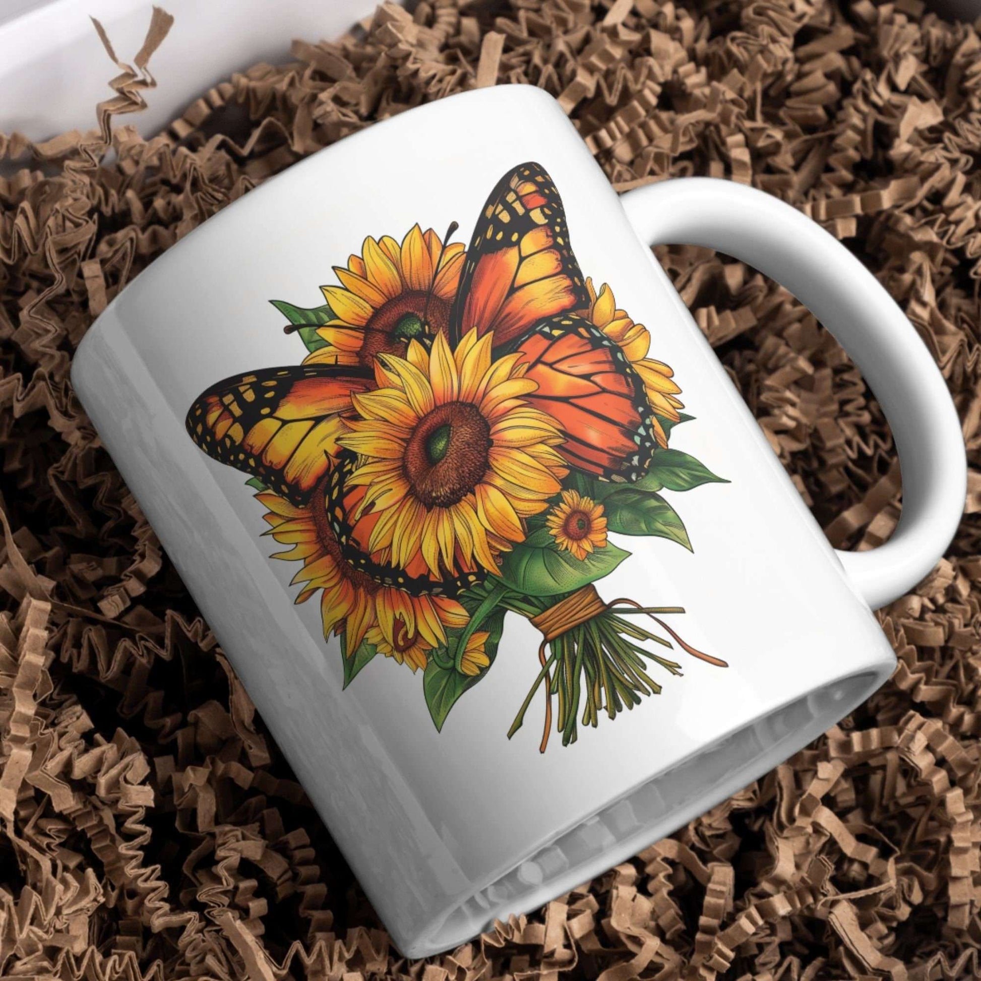 Sunflower Bouquet Butterfly Flowers Clipart - CraftNest - Digital Crafting and Art