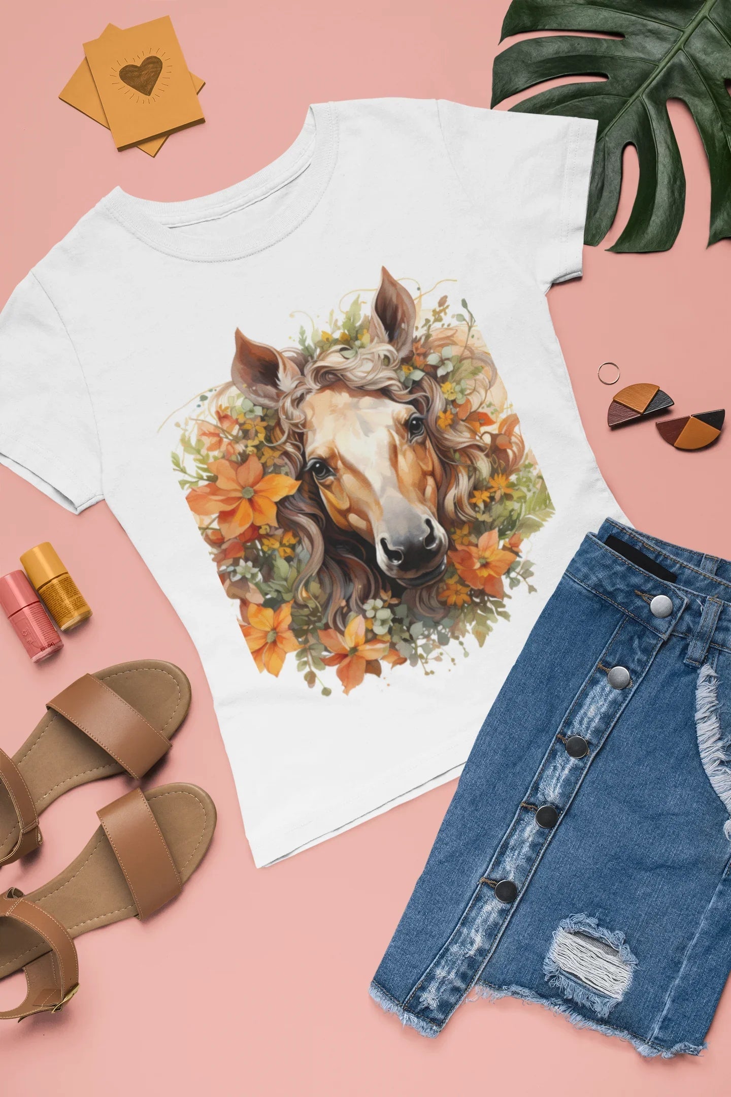 Horses with Flowers Clipart - CraftNest