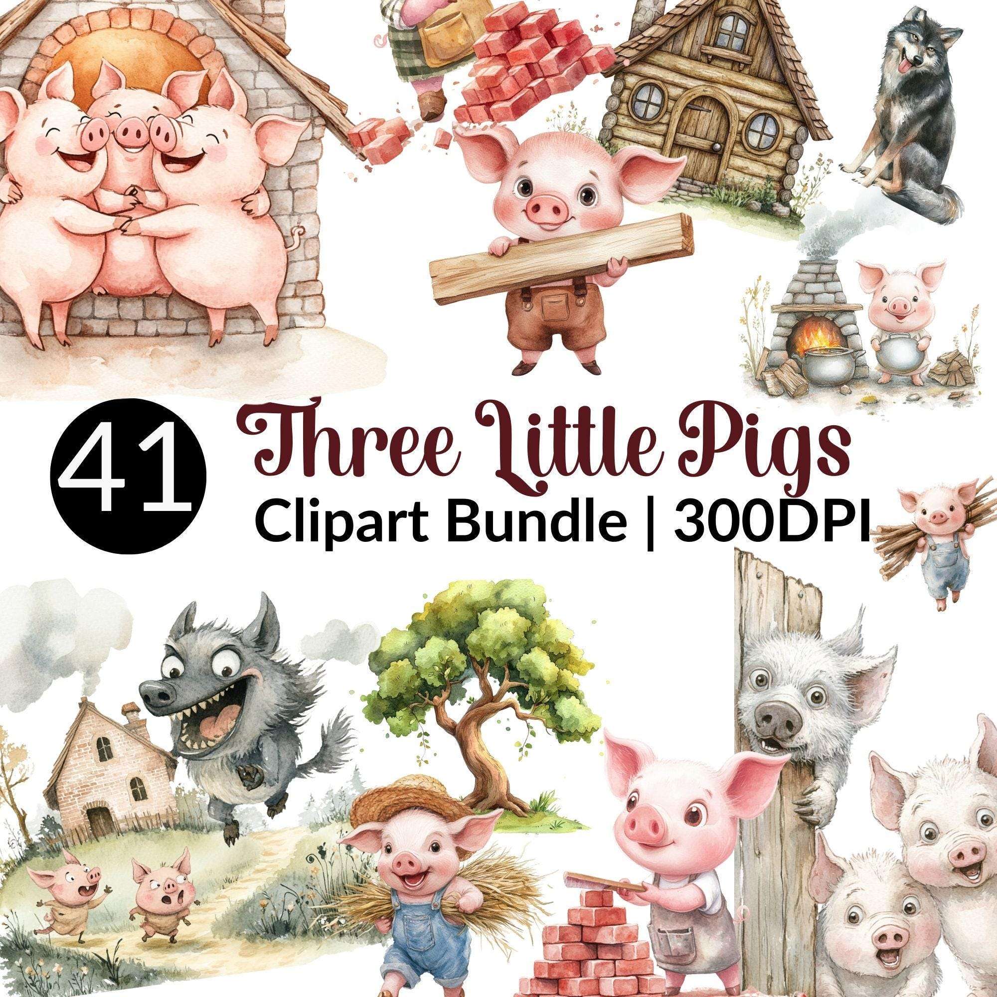 Three Little Pigs Clipart - CraftNest - Digital Crafting and Art