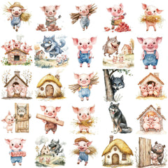 Three Little Pigs Clipart - CraftNest - Digital Crafting and Art
