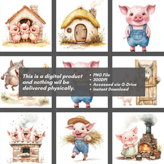 Three Little Pigs Clipart - CraftNest - Digital Crafting and Art