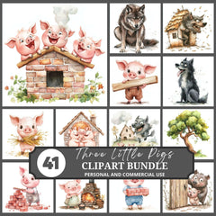 Three Little Pigs Clipart - CraftNest - Digital Crafting and Art