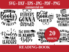 Reading Book SVG - CraftNest - Digital Crafting and Art