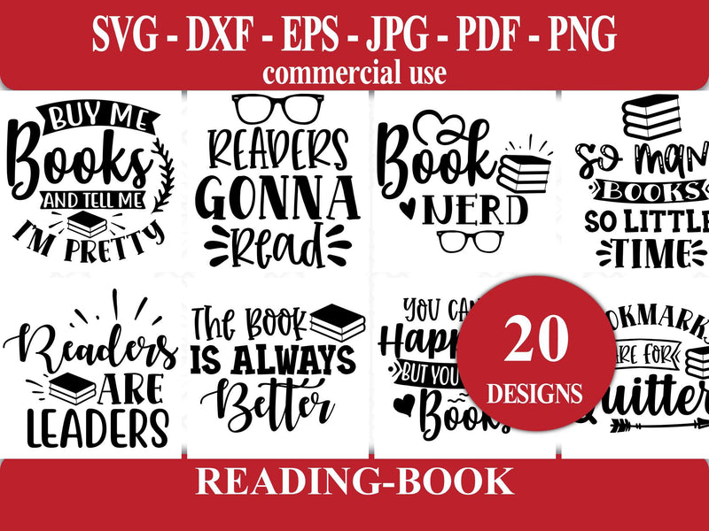 Reading Book SVG - CraftNest - Digital Crafting and Art