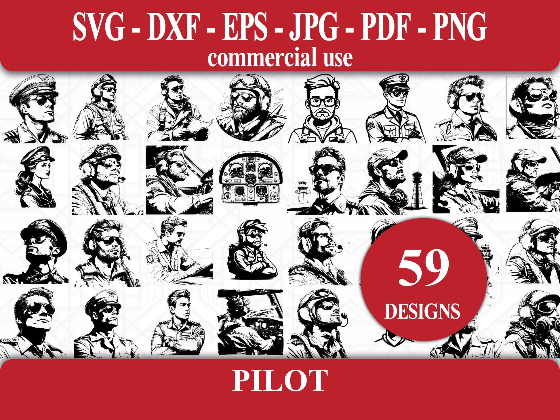 Pilot SVG Bundle - CraftNest - Digital Crafting and Art