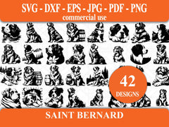 Saint Bernard SVG Bundle - CraftNest - Digital Crafting and Art