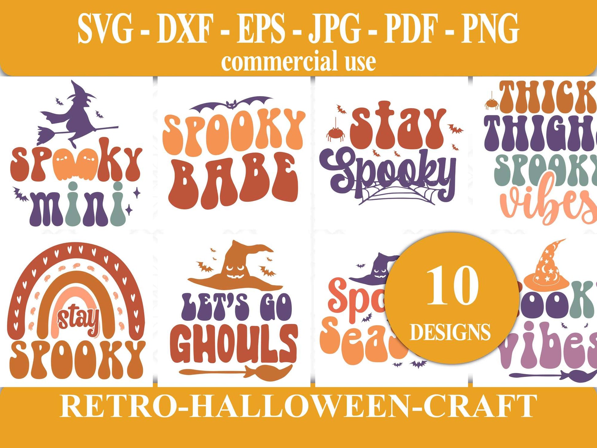 Retro Halloween Craft SVG - CraftNest - Digital Crafting and Art