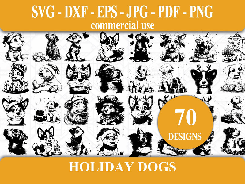 Holiday Dogs SVG Bundle - CraftNest - Digital Crafting and Art
