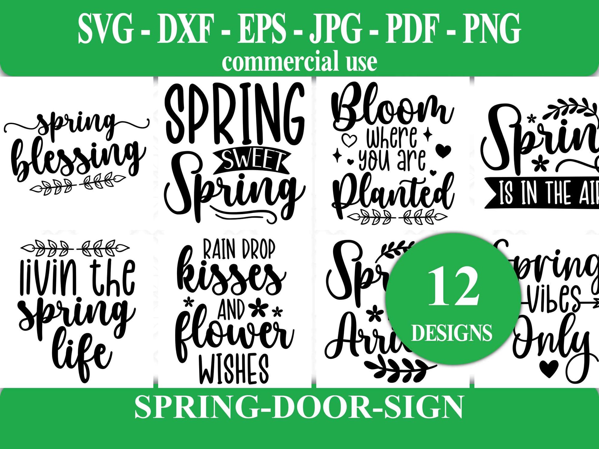 Spring Door Sign SVG - CraftNest - Digital Crafting and Art
