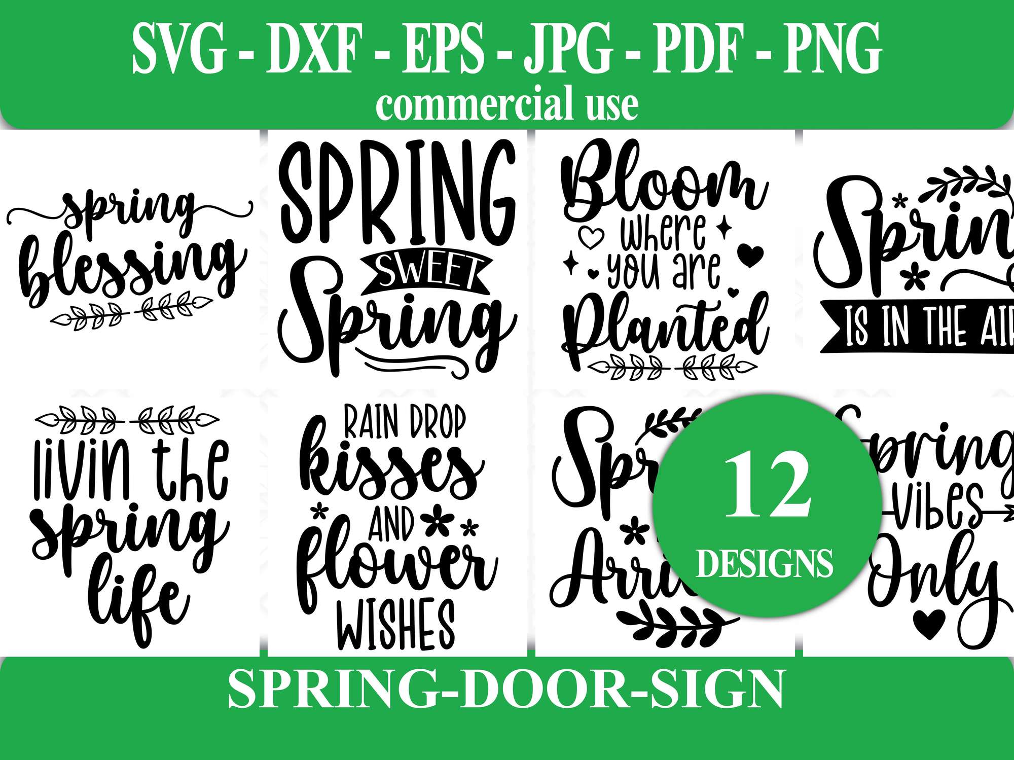 Spring Door Sign SVG - CraftNest - Digital Crafting and Art